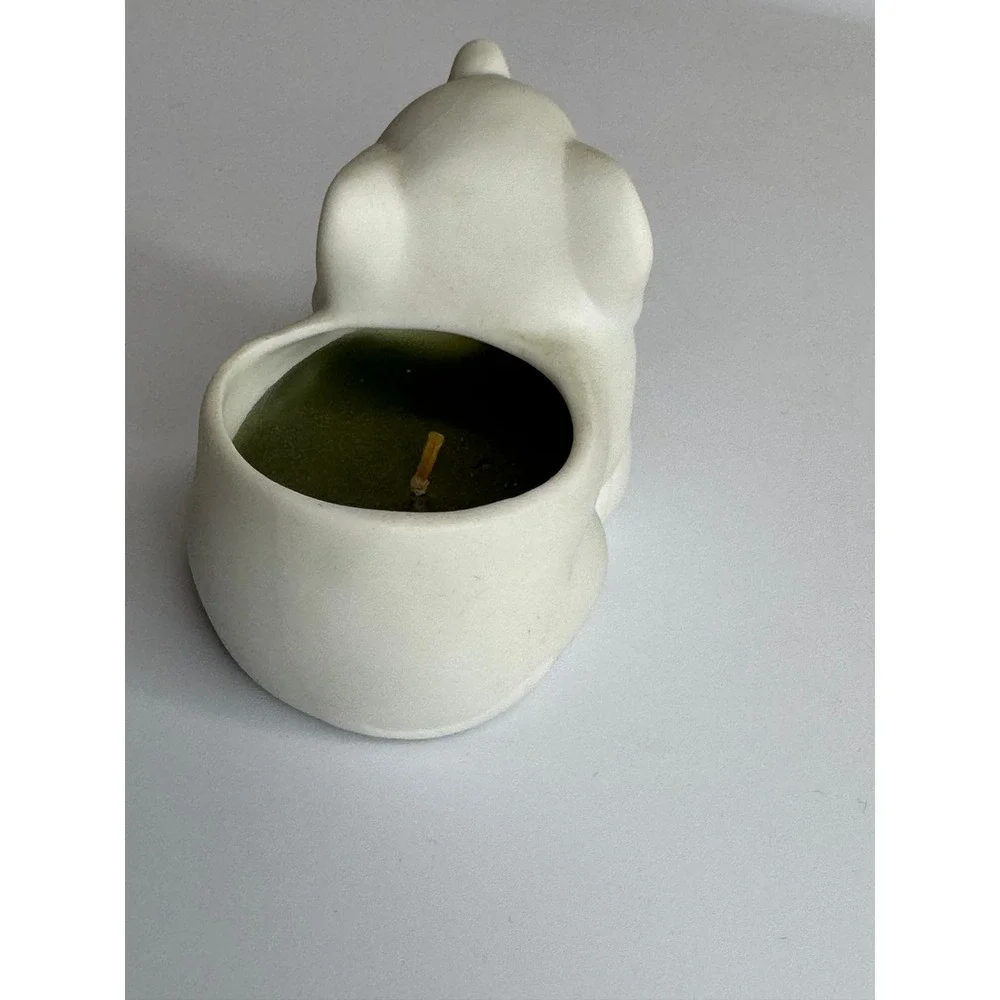COTY‎ Sweet Earth Candle Charms Elephant Ceramic White Unscented 1 oz